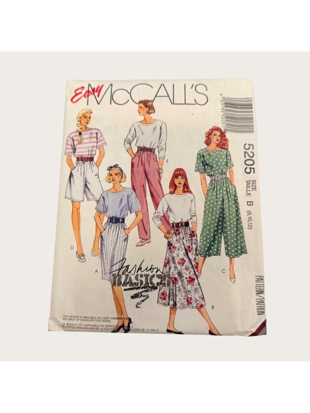 Vintage 1990s McCalls Sewing Pattern 5205 Misses Top Skirt Pants Size 8-12